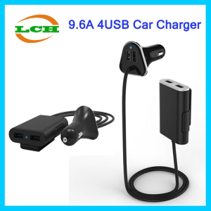 2016 New Hotsell 4 USB 9.6A Smart Car Charger