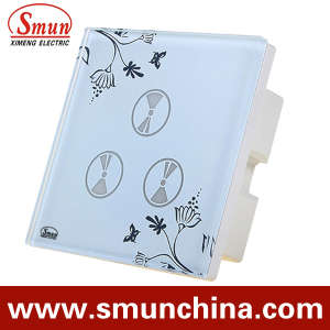 4 Key Touch Switch, Remote Control Wall Switch, White Flower ABS Fireproof 1500W